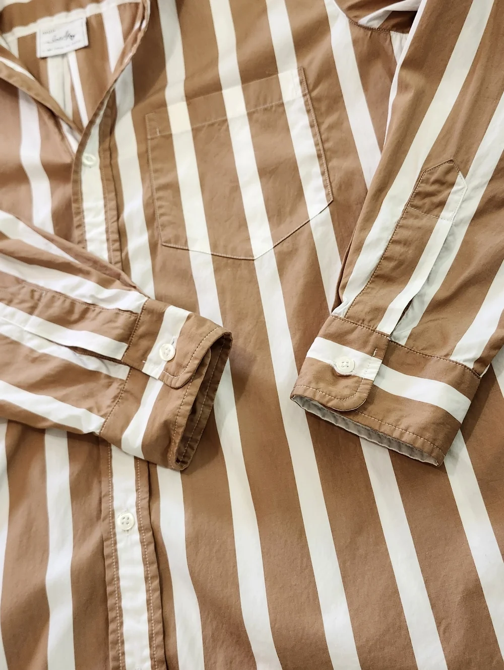 Frank & Eileen Joedy Stripe Boyfriend Button Up Shirt 100% Cotton Small - Picture 6 of 13